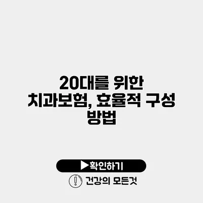 20대를 위한 치과보험, 효율적 구성 방법