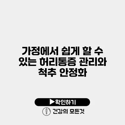 가정에서 쉽게 할 수 있는 허리통증 관리와 척추 안정화