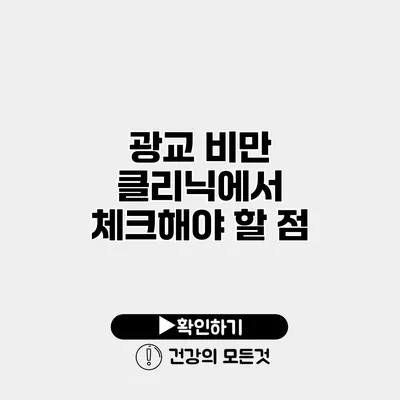 광교 비만 클리닉에서 체크해야 할 점