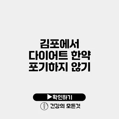 김포에서 다이어트 한약 포기하지 않기