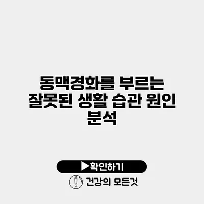 동맥경화를 부르는 잘못된 생활 습관 원인 분석
