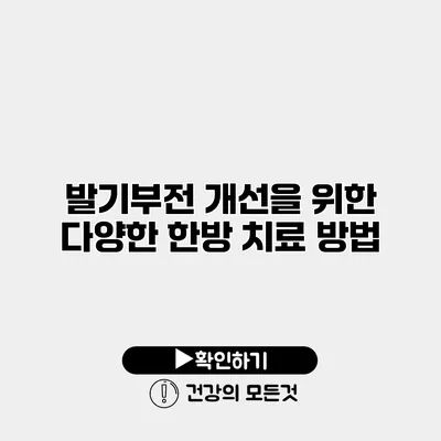 발기부전 개선을 위한 다양한 한방 치료 방법