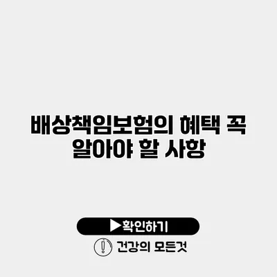 배상책임보험의 혜택 꼭 알아야 할 사항