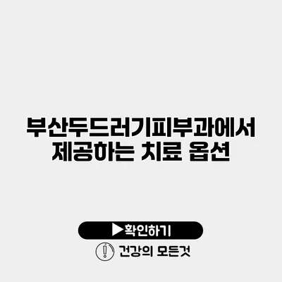 부산두드러기피부과에서 제공하는 치료 옵션