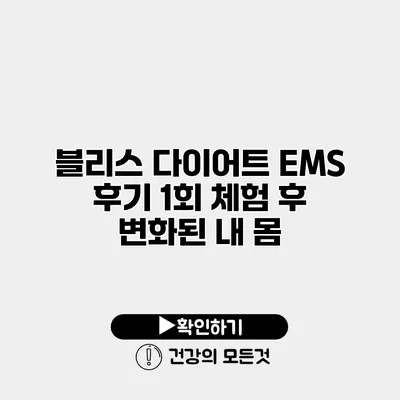 블리스 다이어트 EMS 후기 1회 체험 후 변화된 내 몸