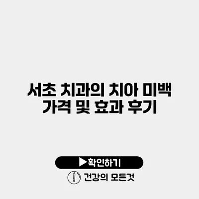 서초 치과의 치아 미백 가격 및 효과 후기