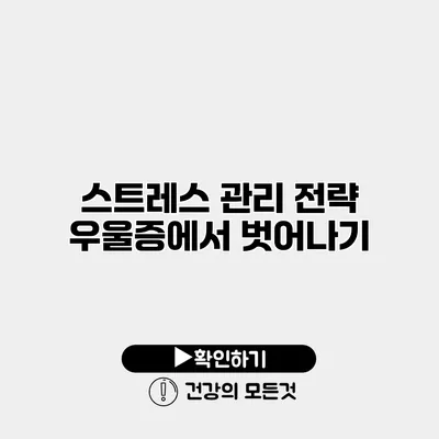 스트레스 관리 전략 우울증에서 벗어나기