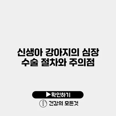 신생아 강아지의 심장 수술 절차와 주의점