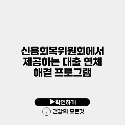 신용회복위원회에서 제공하는 대출 연체 해결 프로그램