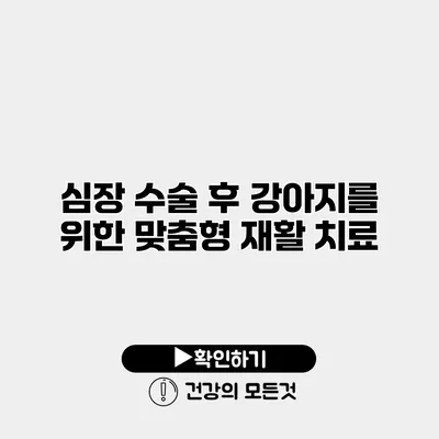 심장 수술 후 강아지를 위한 맞춤형 재활 치료