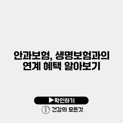 안과보험, 생명보험과의 연계 혜택 알아보기