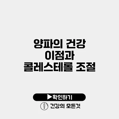 양파의 건강 이점과 콜레스테롤 조절