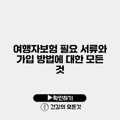 여행자보험 필요 서류와 가입 방법에 대한 모든 것
