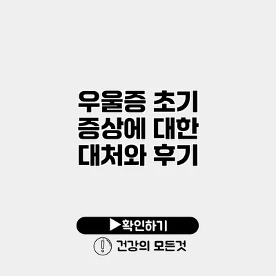 우울증 초기 증상에 대한 대처와 후기