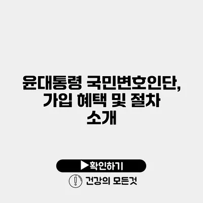 윤대통령 국민변호인단, 가입 혜택 및 절차 소개