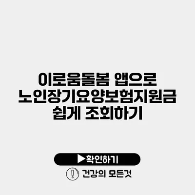 이로움돌봄 앱으로 노인장기요양보험지원금 쉽게 조회하기