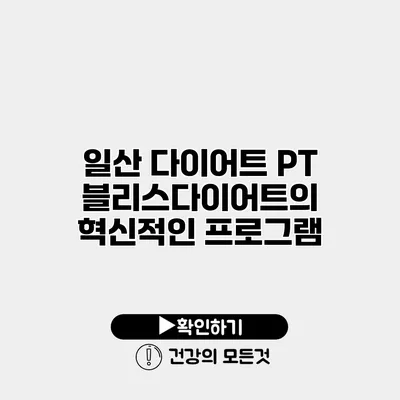 일산 다이어트 PT 블리스다이어트의 혁신적인 프로그램