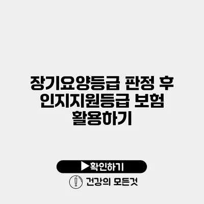 장기요양등급 판정 후 인지지원등급 보험 활용하기