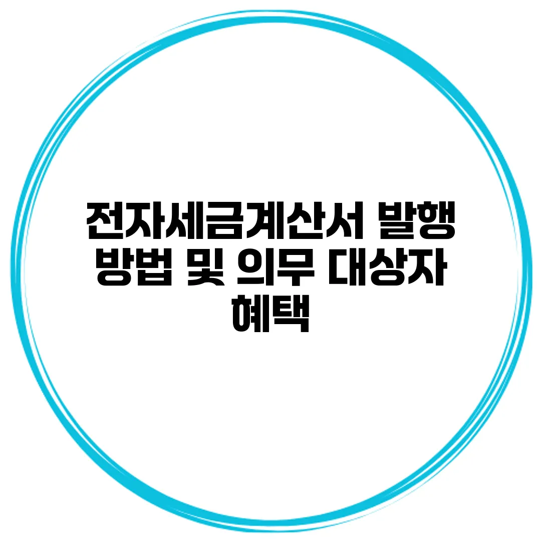 전자세금계산서 발행 방법 및 의무 대상자 혜택