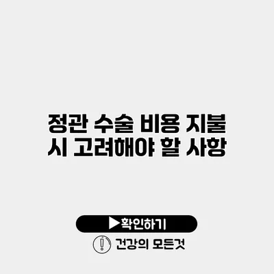 정관 수술 비용 지불 시 고려해야 할 사항