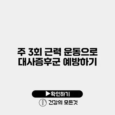 주 3회 근력 운동으로 대사증후군 예방하기