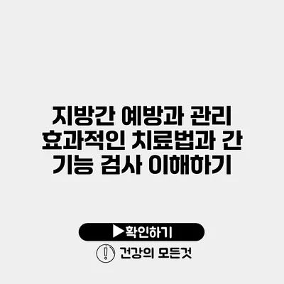 지방간 예방과 관리 효과적인 치료법과 간 기능 검사 이해하기