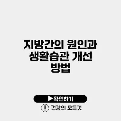 지방간의 원인과 생활습관 개선 방법