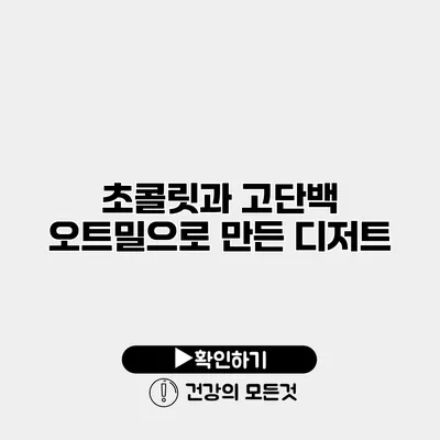 초콜릿과 고단백 오트밀으로 만든 디저트