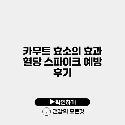 카무트 효소의 효과 혈당 스파이크 예방 후기