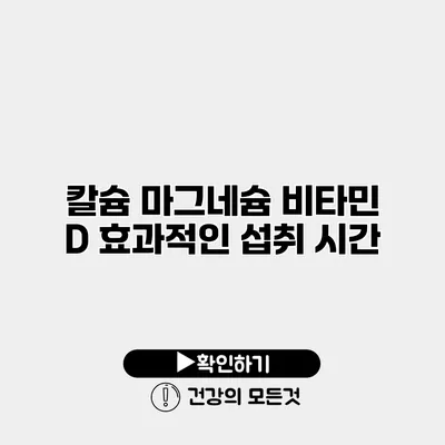 칼슘 마그네슘 비타민 D 효과적인 섭취 시간