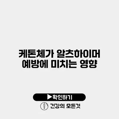 케톤체가 알츠하이머 예방에 미치는 영향