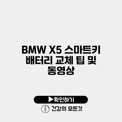 BMW X5 스마트키 배터리 교체 팁 및 동영상