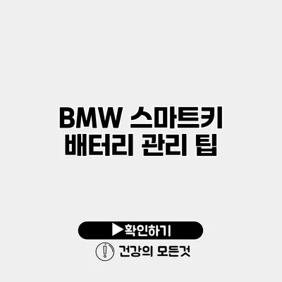 BMW 스마트키 배터리 관리 팁