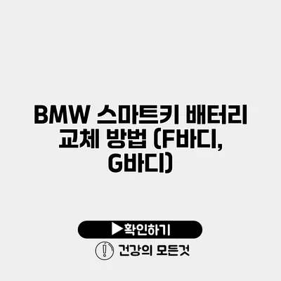 BMW 스마트키 배터리 교체 방법 (F바디, G바디)