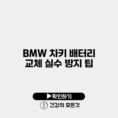BMW 차키 배터리 교체 실수 방지 팁