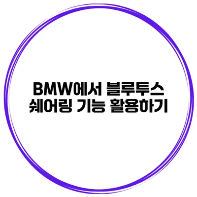 BMW에서 블루투스 쉐어링 기능 활용하기