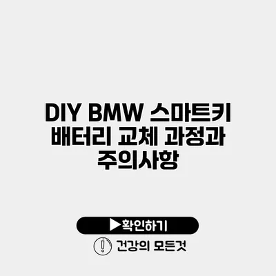 DIY BMW 스마트키 배터리 교체 과정과 주의사항