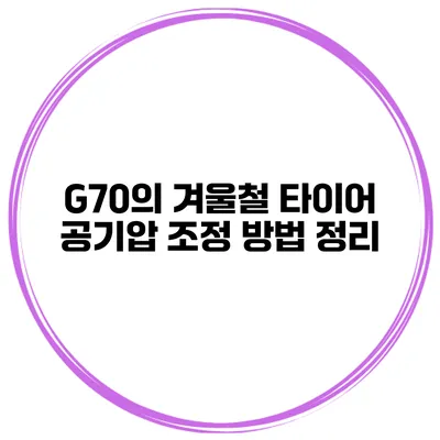 G70의 겨울철 타이어 공기압 조정 방법 정리