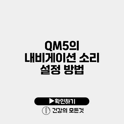 QM5의 내비게이션 소리 설정 방법