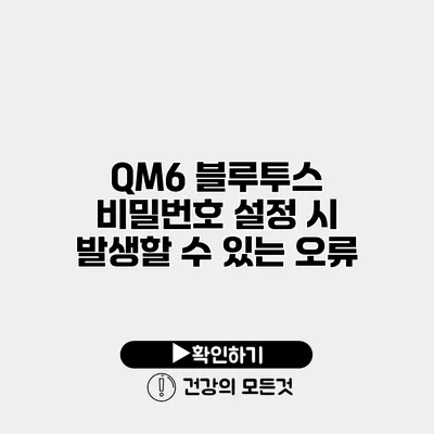 QM6 블루투스 비밀번호 설정 시 발생할 수 있는 오류