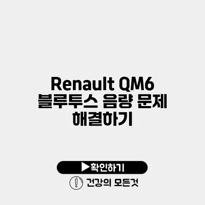 Renault QM6 블루투스 음량 문제 해결하기