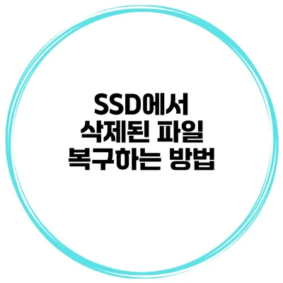 SSD에서 삭제된 파일 복구하는 방법