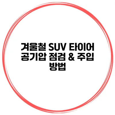 겨울철 SUV 타이어 공기압 점검 & 주입 방법