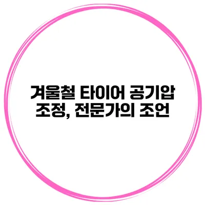 겨울철 타이어 공기압 조정, 전문가의 조언