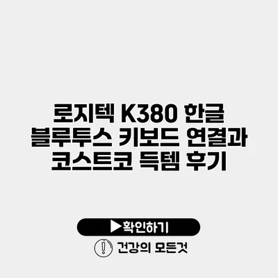 로지텍 K380 한글 블루투스 키보드 연결과 코스트코 득템 후기