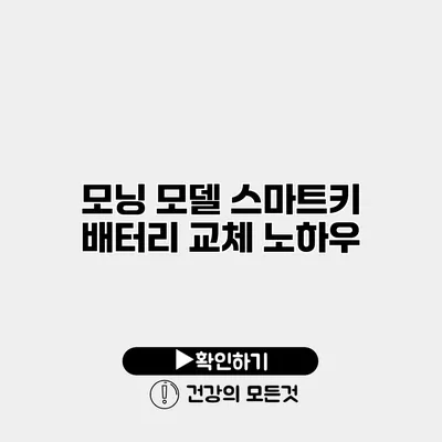 모닝 모델 스마트키 배터리 교체 노하우