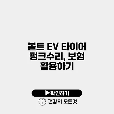볼트 EV 타이어 펑크수리, 보험 활용하기
