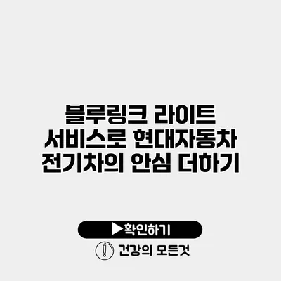 블루링크 라이트 서비스로 현대자동차 전기차의 안심 더하기
