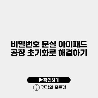 비밀번호 분실? 아이패드 공장 초기화로 해결하기