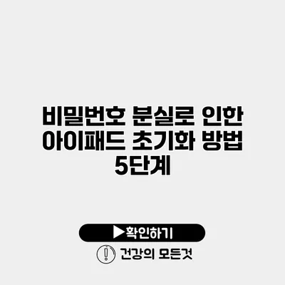 비밀번호 분실로 인한 아이패드 초기화 방법 5단계